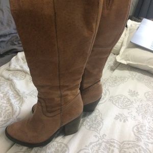 Steve Madden Knee High Leather Brown Boots